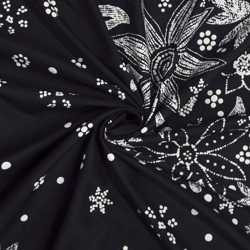 Neasow Bohemian Tapestry Wall Hanging,Black and White Floral Tapestry with Dotted Daisy Medallion Print Bedroom Boho Hippie Home Decor, 70Ã—90 inches - Image 5